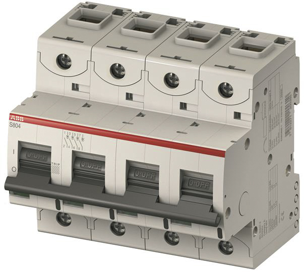 ABB High Performance S800N MCB, 4P, 63A Curve C, 690V AC, 375V DC, 36 kA Breaking Capacity