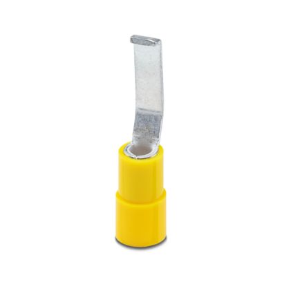 Phoenix Contact Hooked Insulated Blade terminal plug 28.5mm Blade Length, 10AWG to 12AWG, Yellow