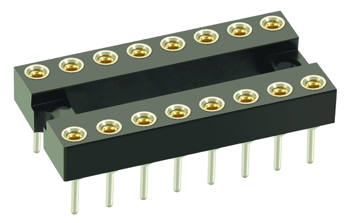 HARWIN, D2 2.54mm Pitch Vertical 8 Way, Through Hole Standard Pin Open Frame IC Dip Socket, 1A