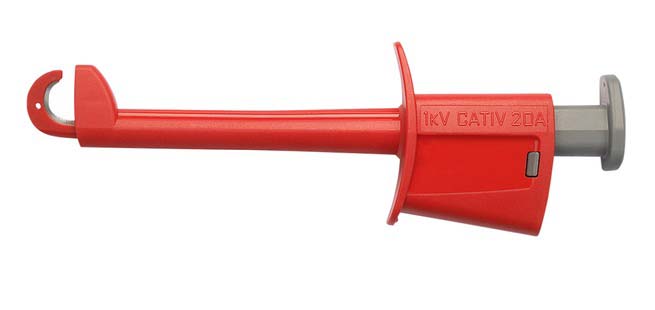 Schutzinger Red Hook Clip with , 20A, 1kV, 4mm Socket