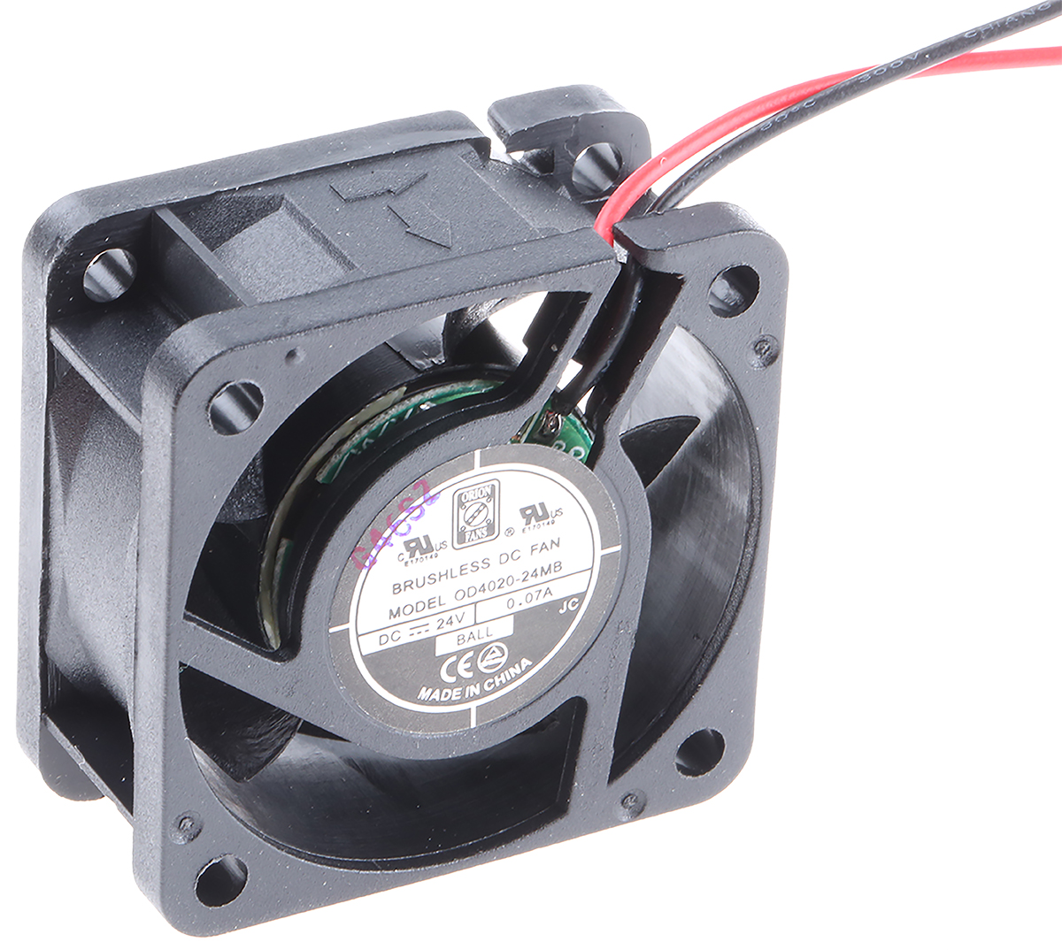 RS PRO Axial Fan, 24 V dc, DC Operation, 13.6m³/h, 1.7W, 70mA Max, 40 x 40 x 20mm