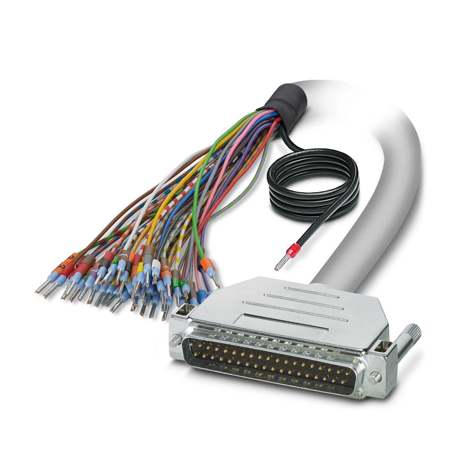 Phoenix Contact Male 37 Pin D-sub Unterminated Serial Cable, 1.5m, 25/S, CABLE-D-37SUB/M/OE/0 Series