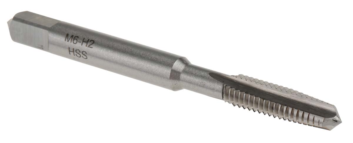RS PRO Threading Tap HSS 1-Piece 1mm Pitch Metric Standard Hand Tap M6 Thread