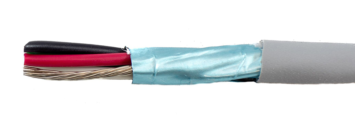 Alpha Wire Ecogen Ecocable Mini Control Cable, 4 Cores, 0.15 mm² 26 AWG, Screened, 30 m, Grey Modified Polyphenylene
