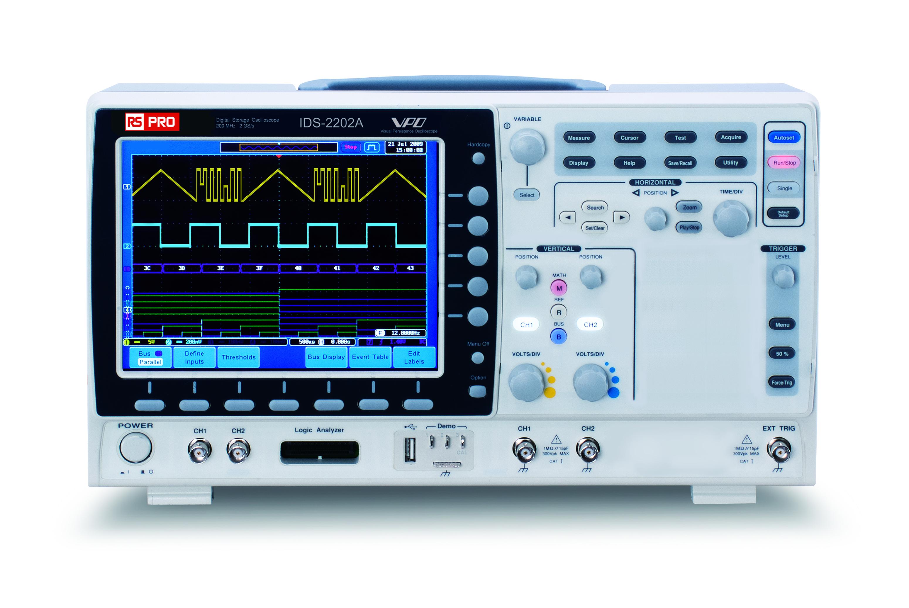 RS PRO IDS2202A, 200MHz Bench Oscilloscope, 2 Analogue Channels