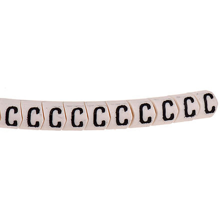 HellermannTyton HGDC Slide On Cable Markers, Black on White, Pre-printed "C", 1 → 3mm Cable, 901-10540
