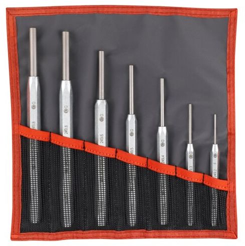 Facom 9-Piece Punch, 1.5 mm, 2.5 mm, 2 mm, 3.5 mm, 3 mm, 4 mm, 5 mm, 6 mm Shank