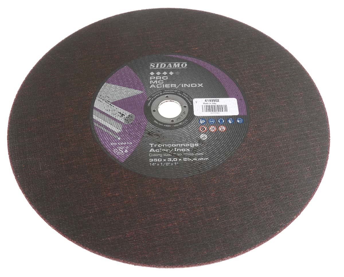 Sidamo Ceramic Cutting Disc, 355mm x 2.8mm Thick, Fine Grade, P120 Grit, 1 in pack