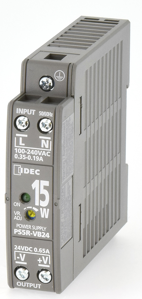 Idec PS5R Switched Mode DIN Rail Power Supply, 85 → 264 V ac / 100 → 370V dc ac, dc Input, 24V dc dc