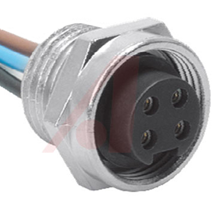 Turck Circular Connector, 4 Contacts, Panel, M12 Connector, Plug, Female, IP67, RKF Series