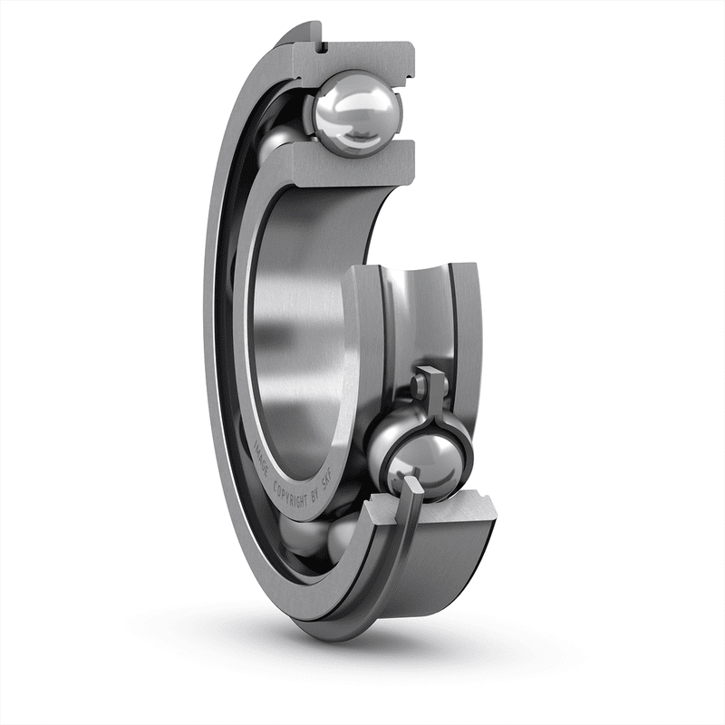 SKF 6306 NR/C3 1 Row Ball Bearing - 30 mm ID, 72 mm OD