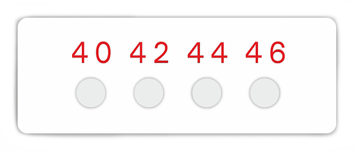 RS PRO Non-Reversible Temperature Sensitive Label, 40°C to 46°C, 4 Levels