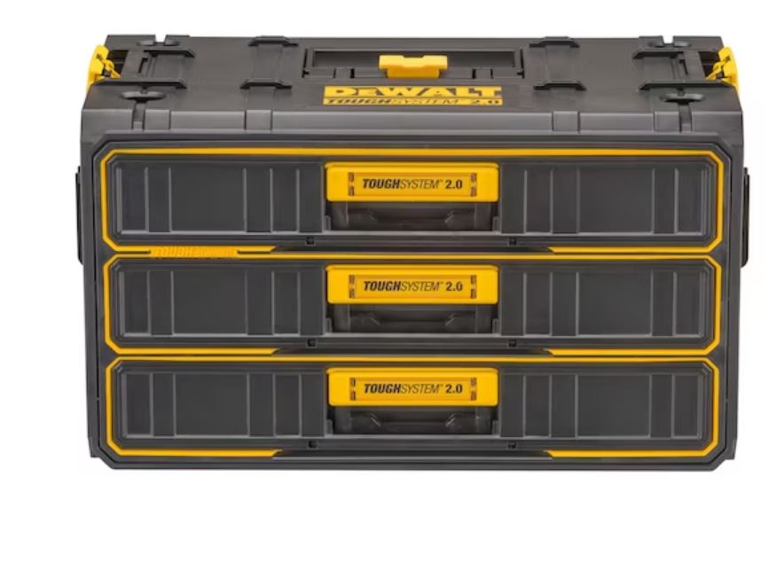 DeWALT 3 Drawer Unit, PP, 320mm x 313mm x 554mm, Black