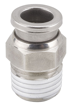 SMC KQG2 Series Straight Threaded Adaptor, R 1/8 Male to Push In 4 mm, Threaded-to-Tube Connection Style
