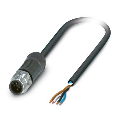 Phoenix Contact Male 4 way Straight Plug M12 to 4 way Free Cable End Sensor Actuator Cable, 5 m