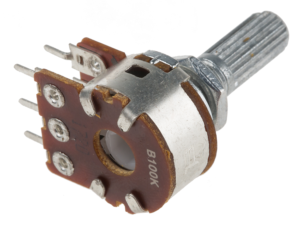 Bourns PDB18 100kΩ Rotary Potentiometer 2-Gang, Panel Mount (Through Hole), PDB182-K220K-104B