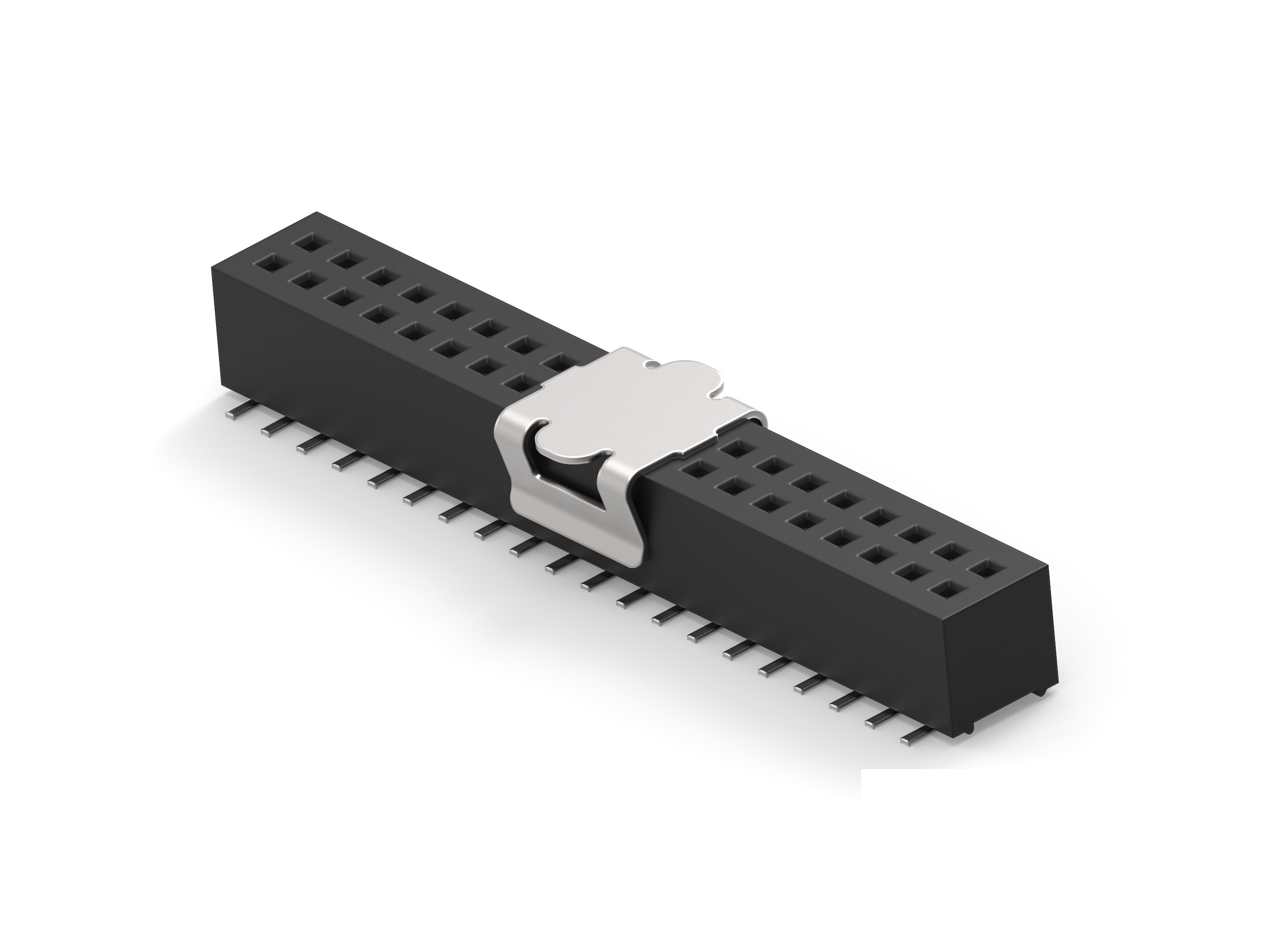 TE Connectivity 1MM-R Series Vertical Board Mount PCB Socket, 40-Contact, 2-Row, 1mm Pitch, Surface Mount Termination