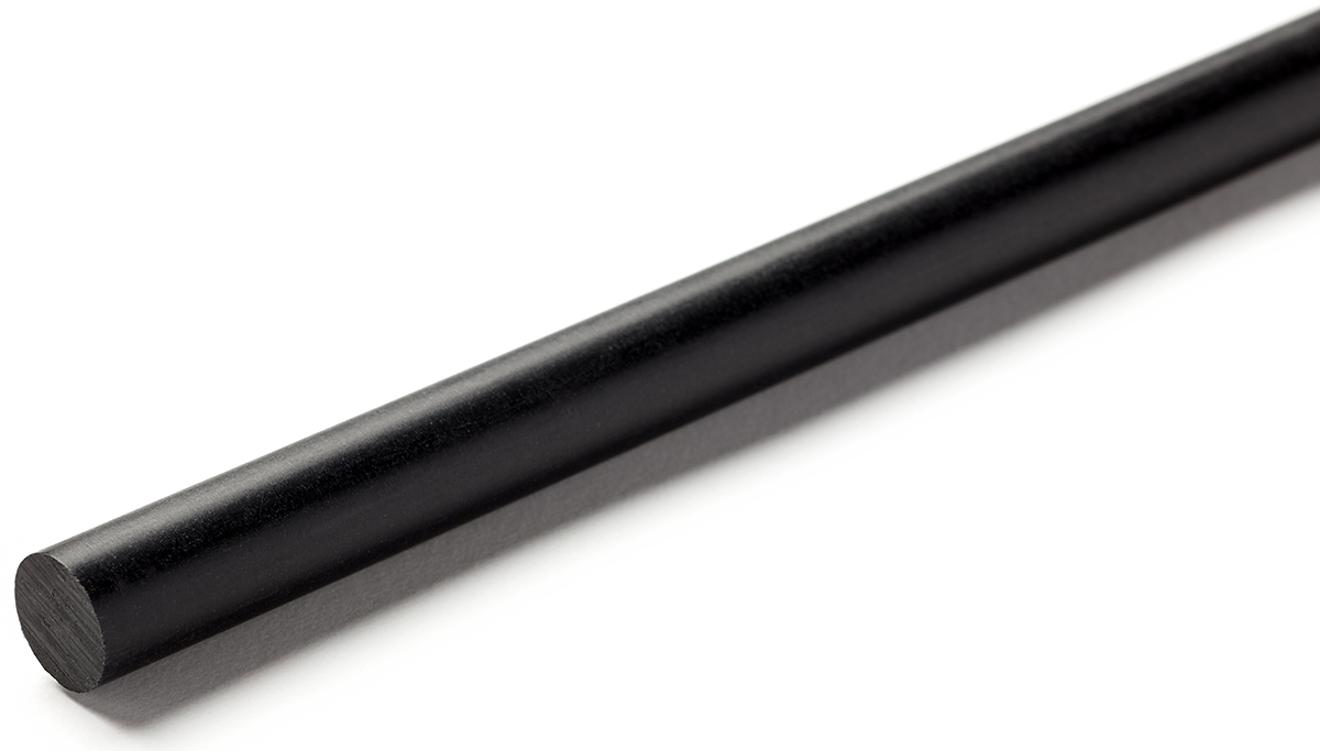 RS PRO Black Nylon Rod, 1m x 25mm Diameter