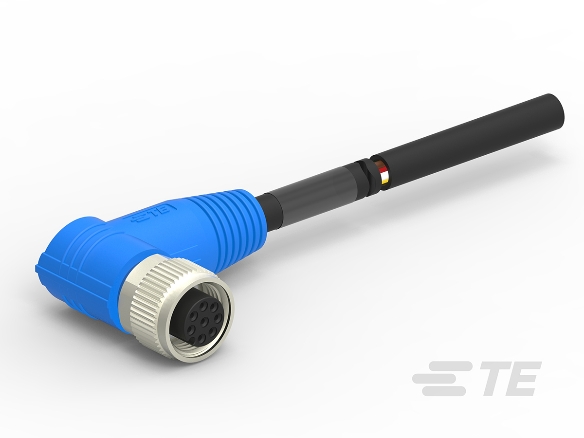 TE Connectivity Male 8 way M12 to 8 way Free End Sensor Actuator Cable, 5000 mm