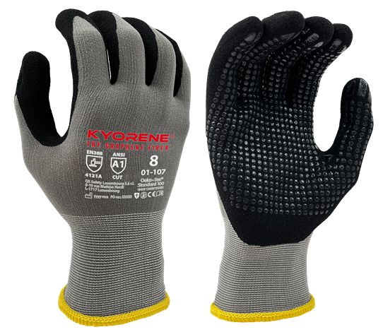 KYORENE 01-107 Grey Graphene Work Gloves, Size 9, Nitrile Micro-Foam Coating
