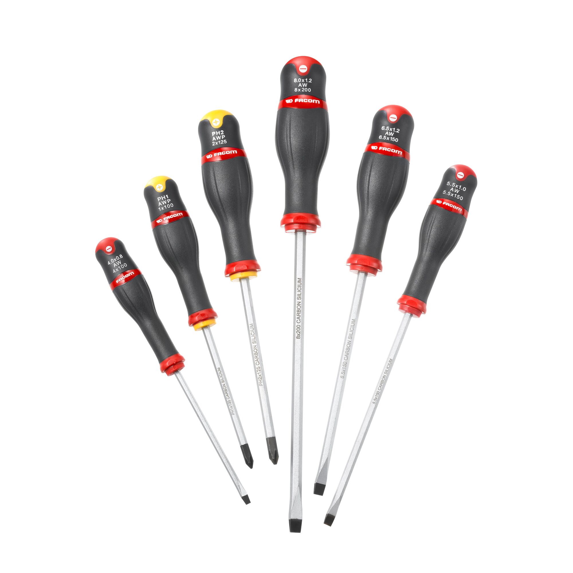 Facom Phillips; Slotted Screwdriver Set, 5-Piece