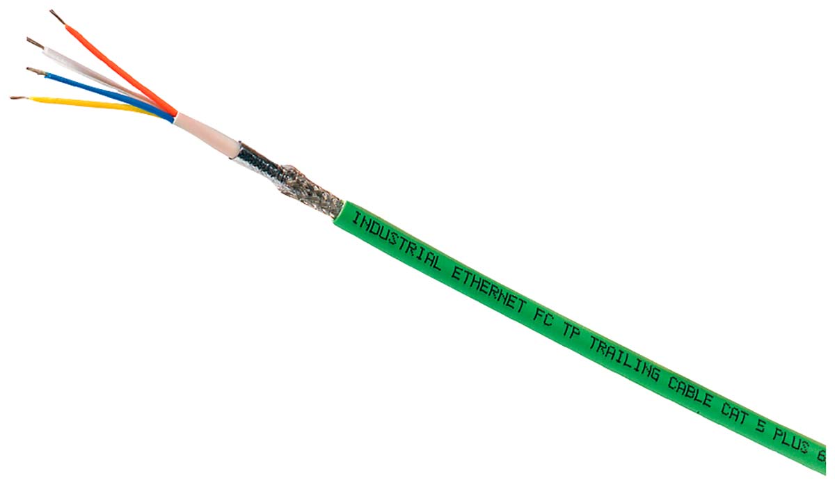 Siemens, 20m Cat5, Green, STP Shielded, Unterminated Polyurethane Sheath