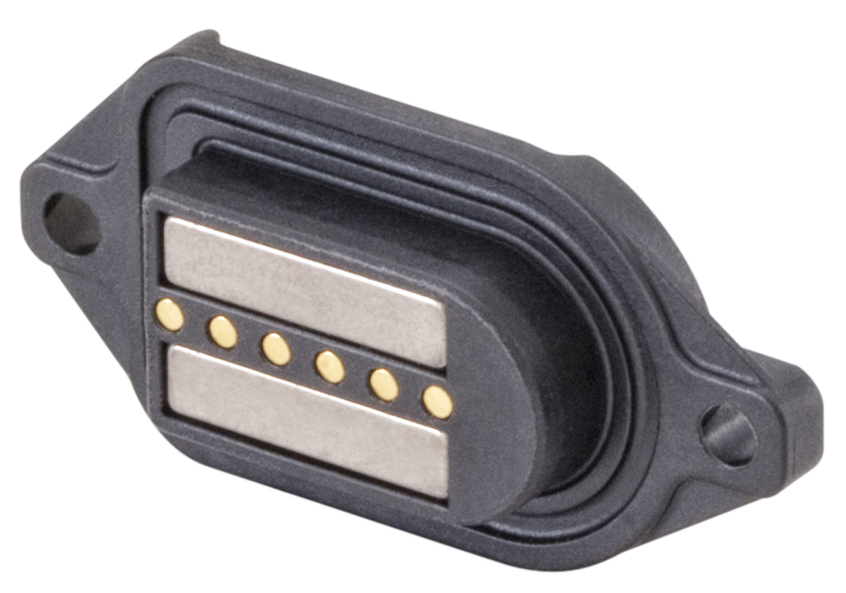 Rosenberger, MultiMag 6, Straight Panel Mount6 way Magnetic Connector, Brass Contact Female, PCB Termination