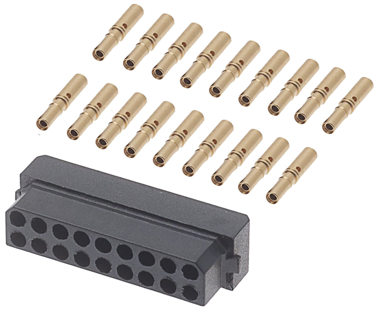 HARWIN Datamate Connector Kit Containing 18 way DIL Female Shell, Crimps