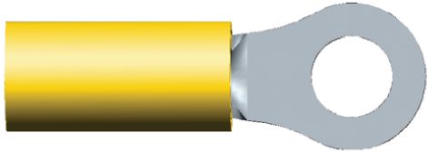 TE Connectivity, PIDG Insulated Ring Terminal, M5 (#10) Stud Size, 2.6mm² to 6.6mm² Wire Size, Yellow