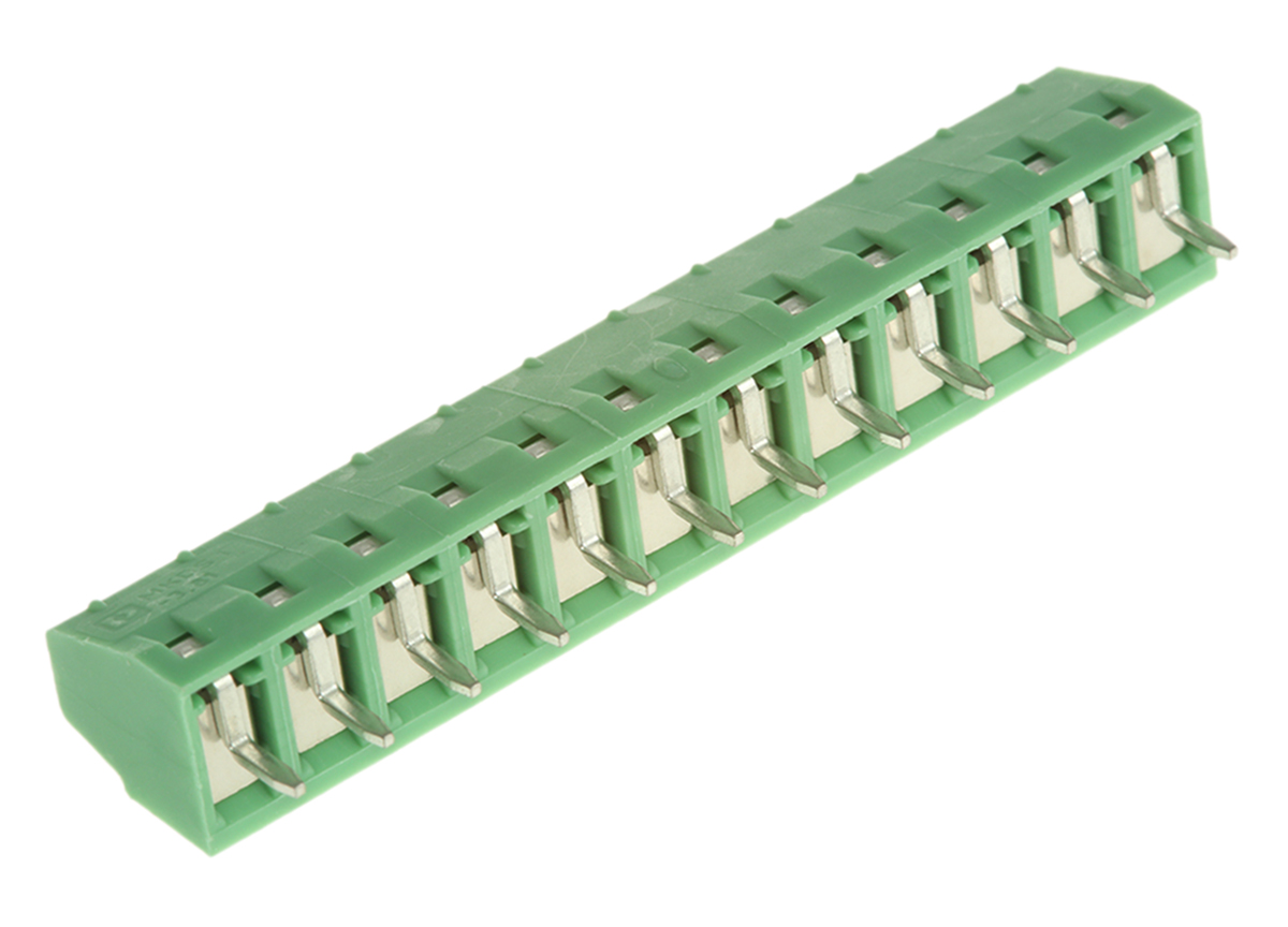 Phoenix Contact MKDS 1/12-3.81 Series PCB Terminal Block, 12-Contact, 3.81mm Pitch, Through Hole Mount, 1-Row, Screw