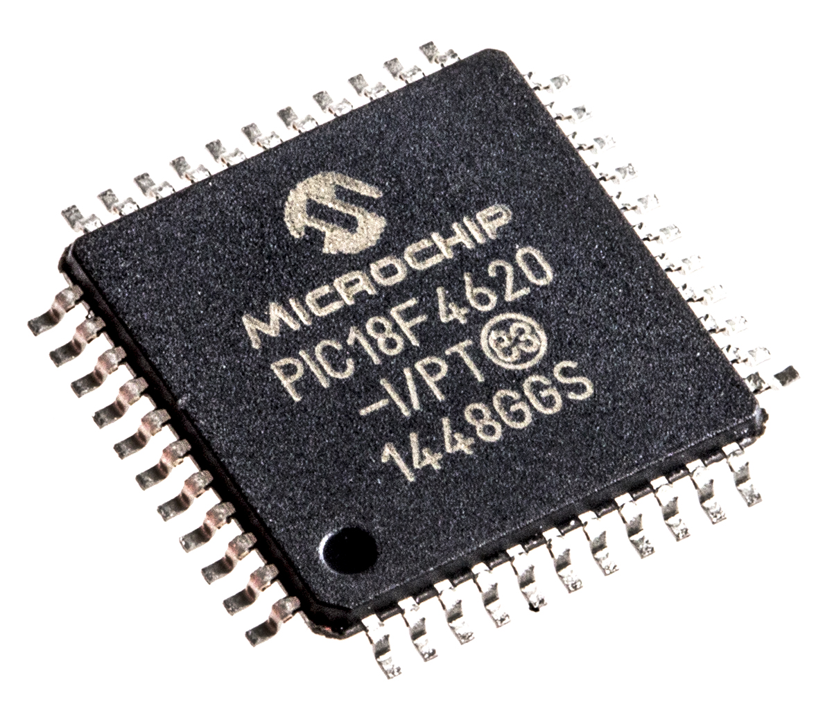 Microchip, 8 bit PIC, PIC18F4620 Microcontroller, 48 MHz, 64kB FLASH, 44-Pin TQFP