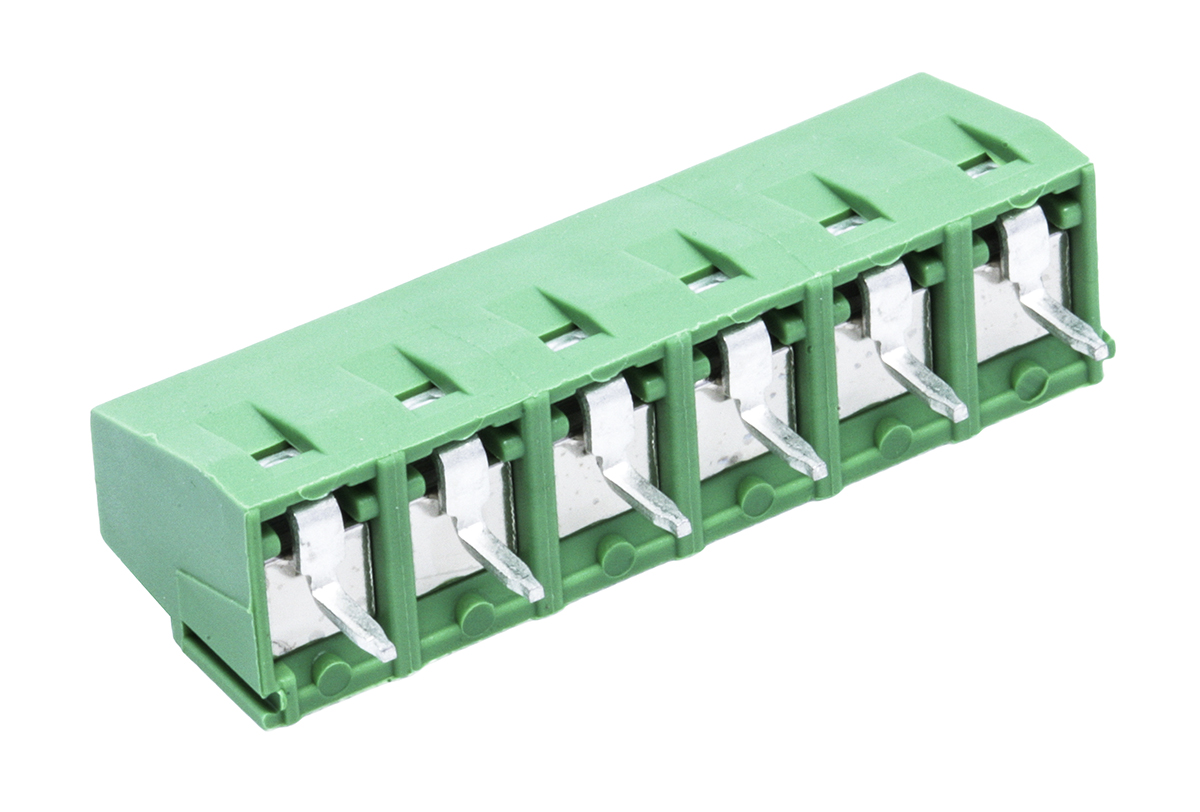 TE Connectivity Buchanan Series PCB Terminal Block, 6-Contact, 5.08mm Pitch, Through Hole Mount, 1-Row, Screw