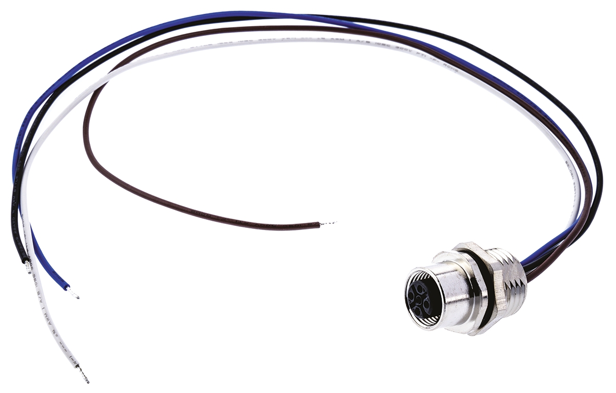 Brad from Molex Female 4 way M8 to Female 4 way Unterminated Cable Assembly, 300 mm