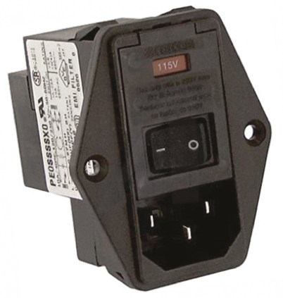 TE Connectivity 10A, 250 V ac Male Flange Mount IEC Filter 2 Pole PE0SXDHX0, Spade 2 Fuse