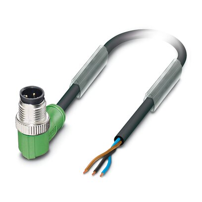 Phoenix Contact Male 3 way Angled Plug M12 to 3 way Free Cable End Sensor Actuator Cable, 5 m