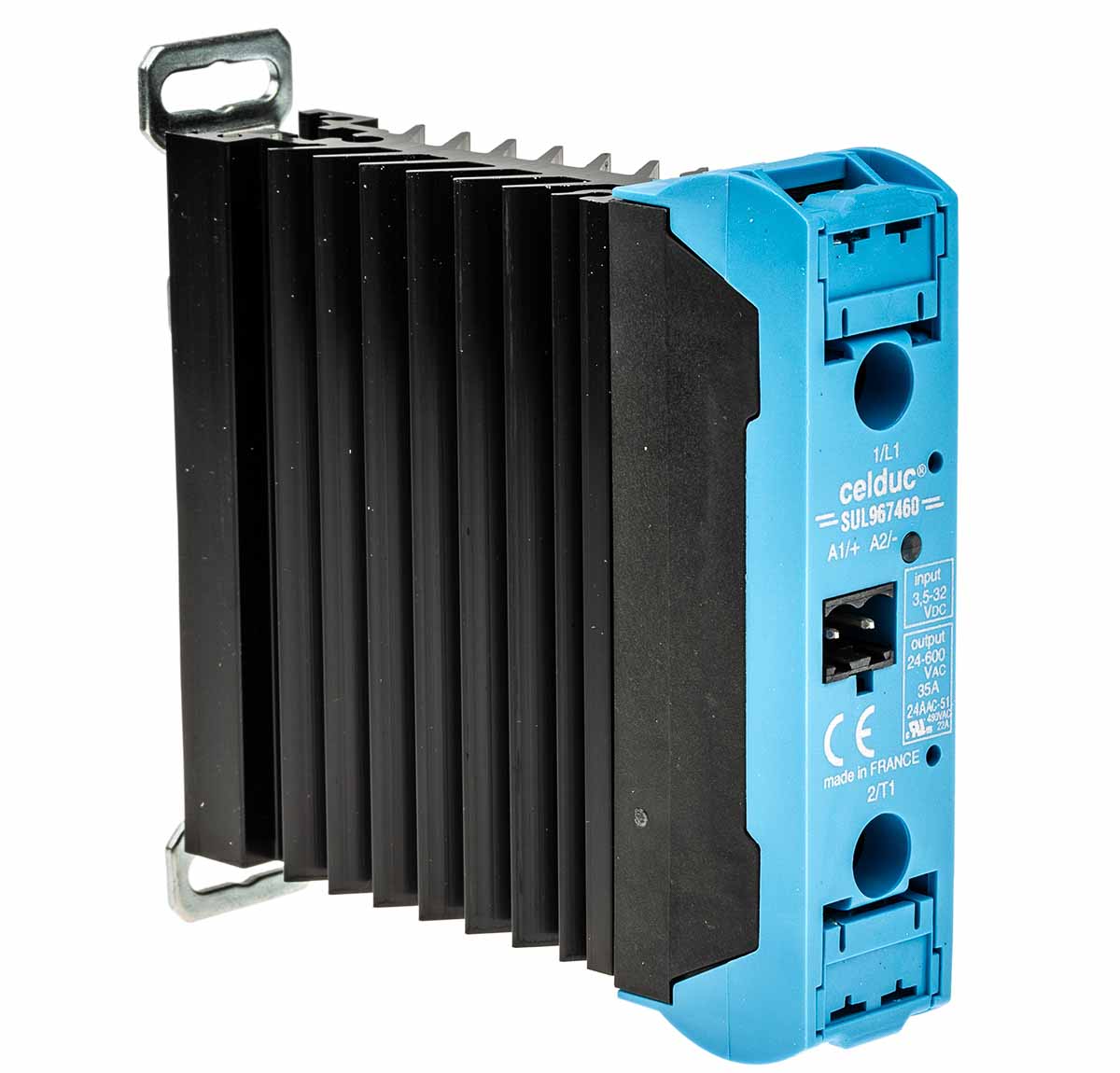 Celduc SUL9-SUM9 Series Solid State Relay, 35 A Load, DIN Rail Mount, 600 V ac Load, 32 V dc Control