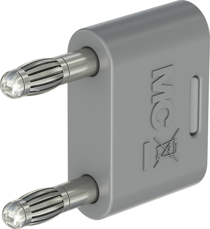 Staubli Grey Plug 4 mm Test Plug & Socket, 32A, 30V ac, Nickel Plating