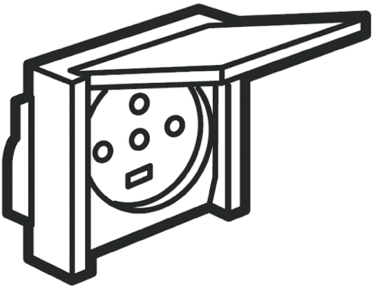 Legrand Plexo Grey 1 Gang Plug Socket, 20A, Type E - French, Outdoor Use