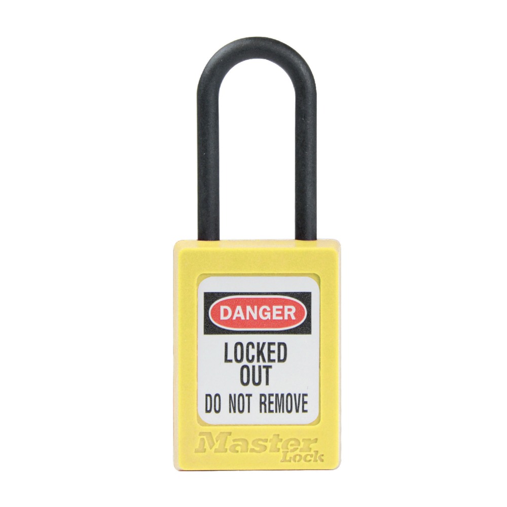 Master Lock Yellow 1-Lock Zenex Thermoplastic Safety Lockout Padlock, 5mm Shackle
