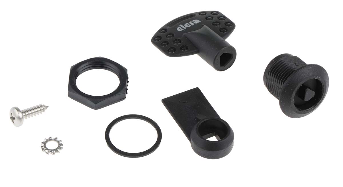 Elesa Black Polyamide Locking Latch, 20mm Panel-to-Tongue, Key Unlock