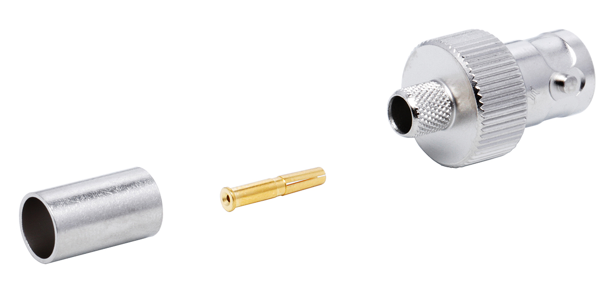 Telegartner, Jack Cable Mount BNC Connector, 75Ω, Crimp Termination, Straight Body