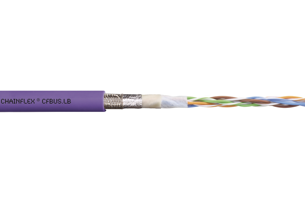Igus chainflex CFBUS.LB Data Cable, 4 Cores 0.25 mm² 24 AWG, Screened, 25 m, Purple Thermoplastic Elastomer Sheath