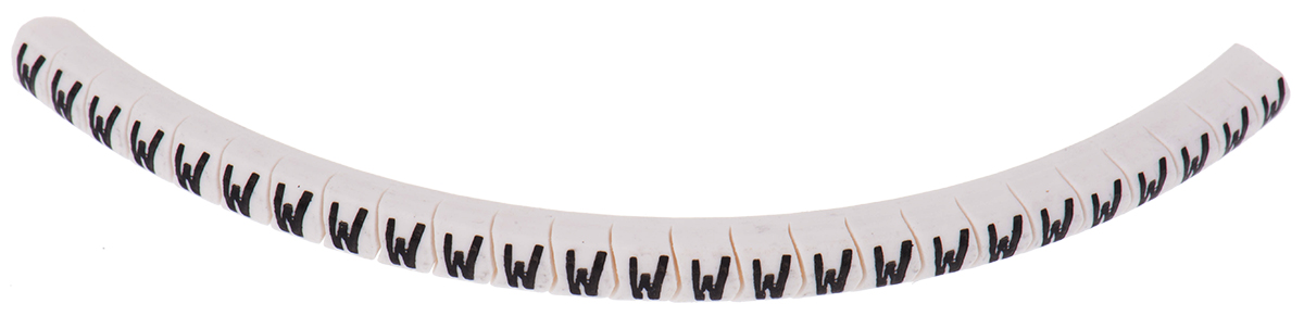 HellermannTyton Helagrip Slide On Cable Marker, Black on White, Pre-printed "W", 2 → 5mm Cable, 901-10448