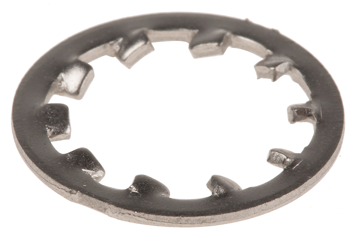 RS PRO A2 304 Stainless Steel Internal Tooth Shakeproof Washer, M12, DIN 6797J