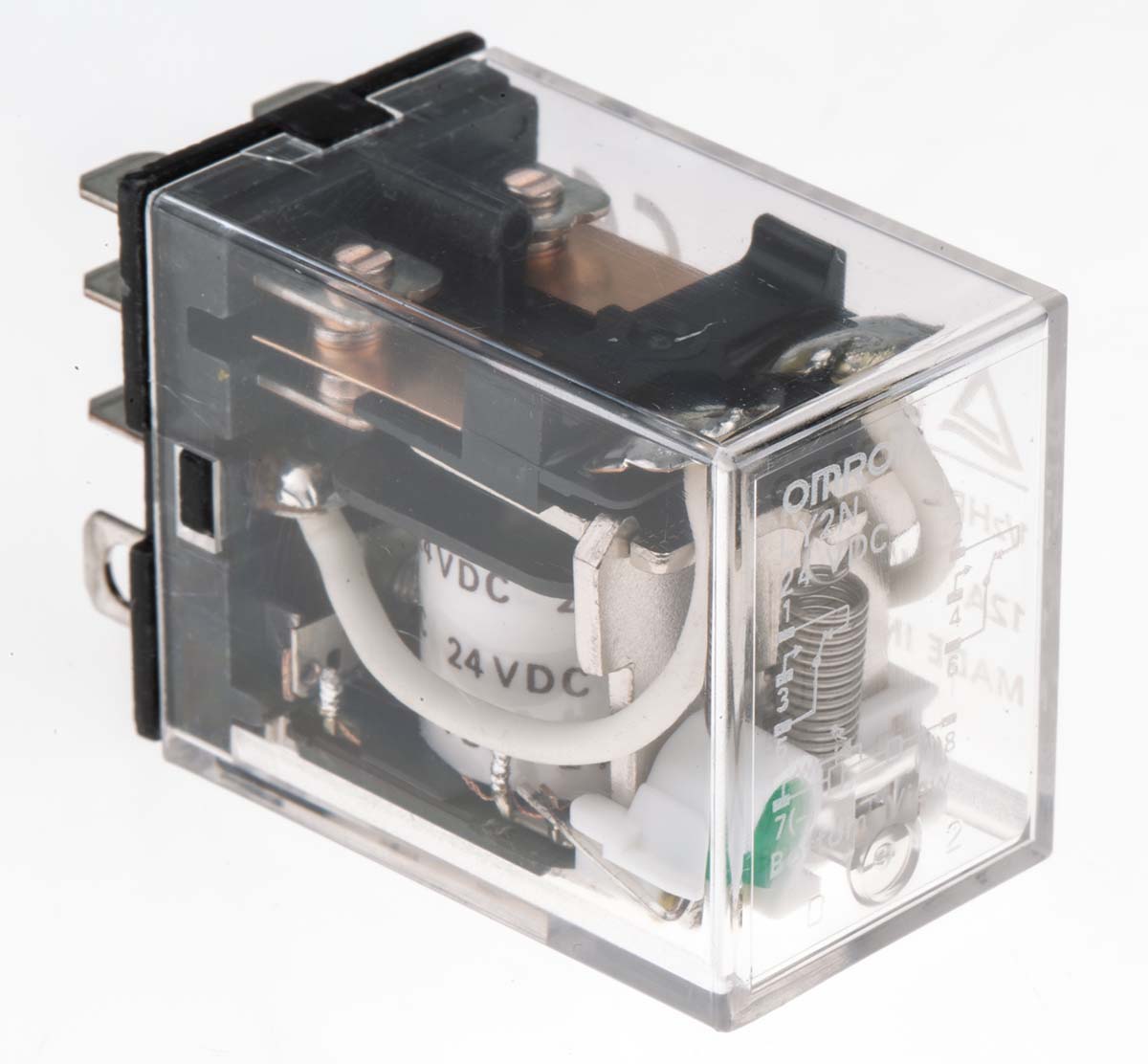 Omron Plug In Power Relay, 24V dc Coil, 10A Switching Current, DPDT