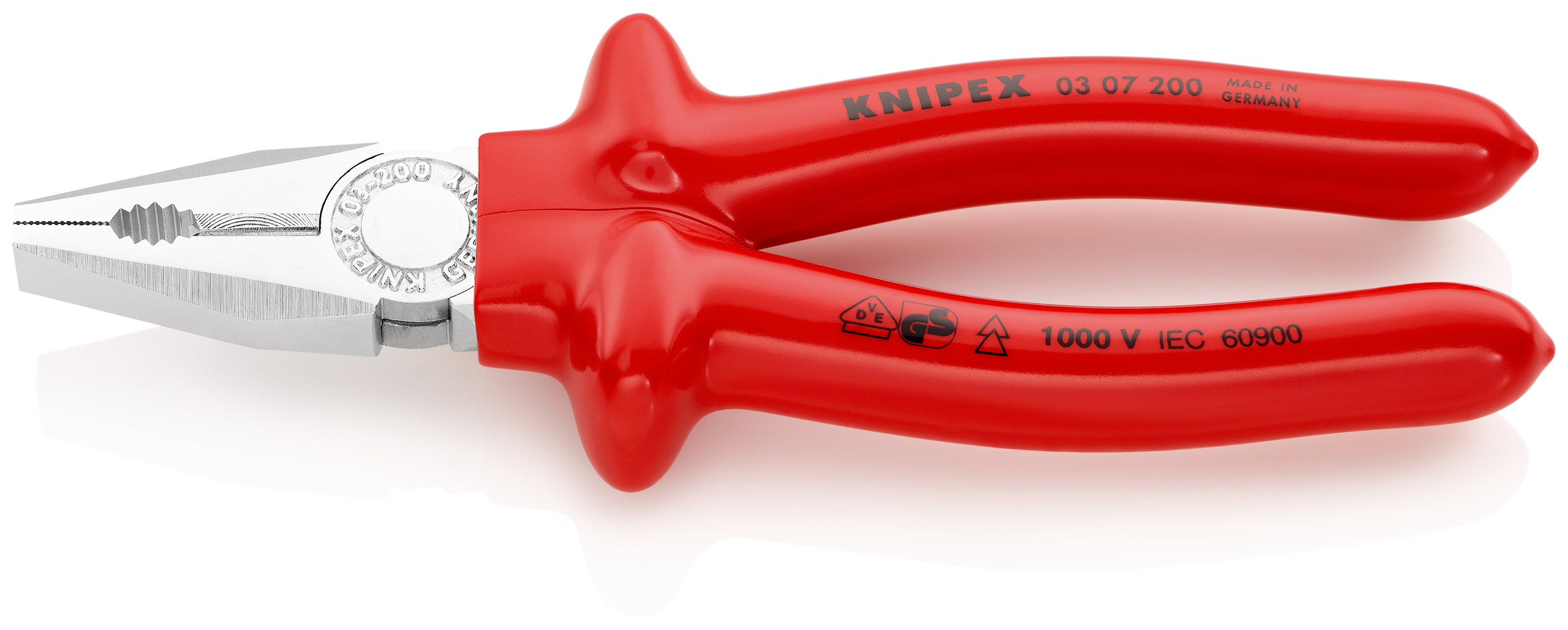 Knipex Combination Pliers, 200 mm Overall, Straight Tip, VDE/1000V