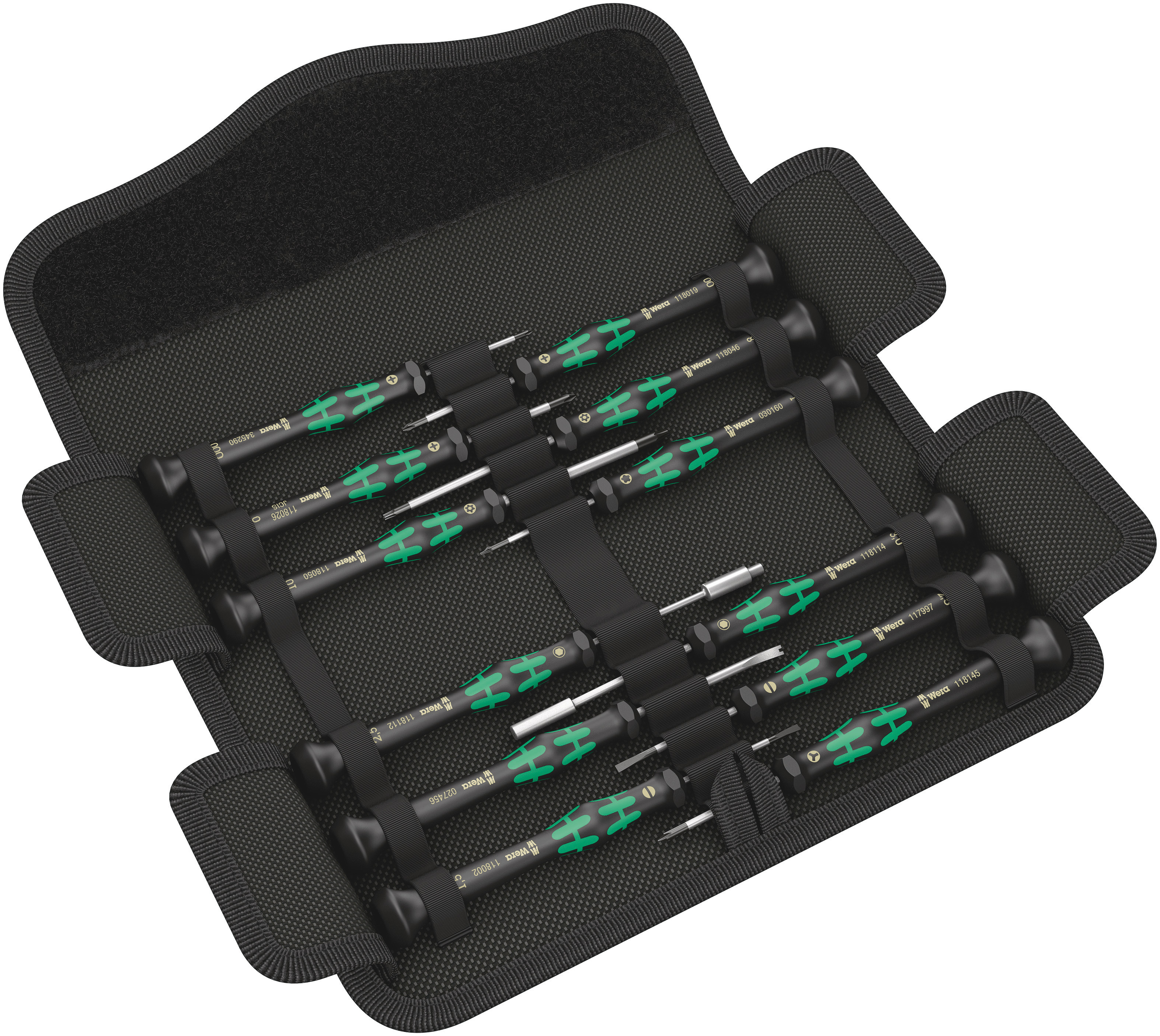 Wera Phillips; Hex-Plus; Slotted; Torx; Torx Plus Precision Screwdriver Set, 12-Piece