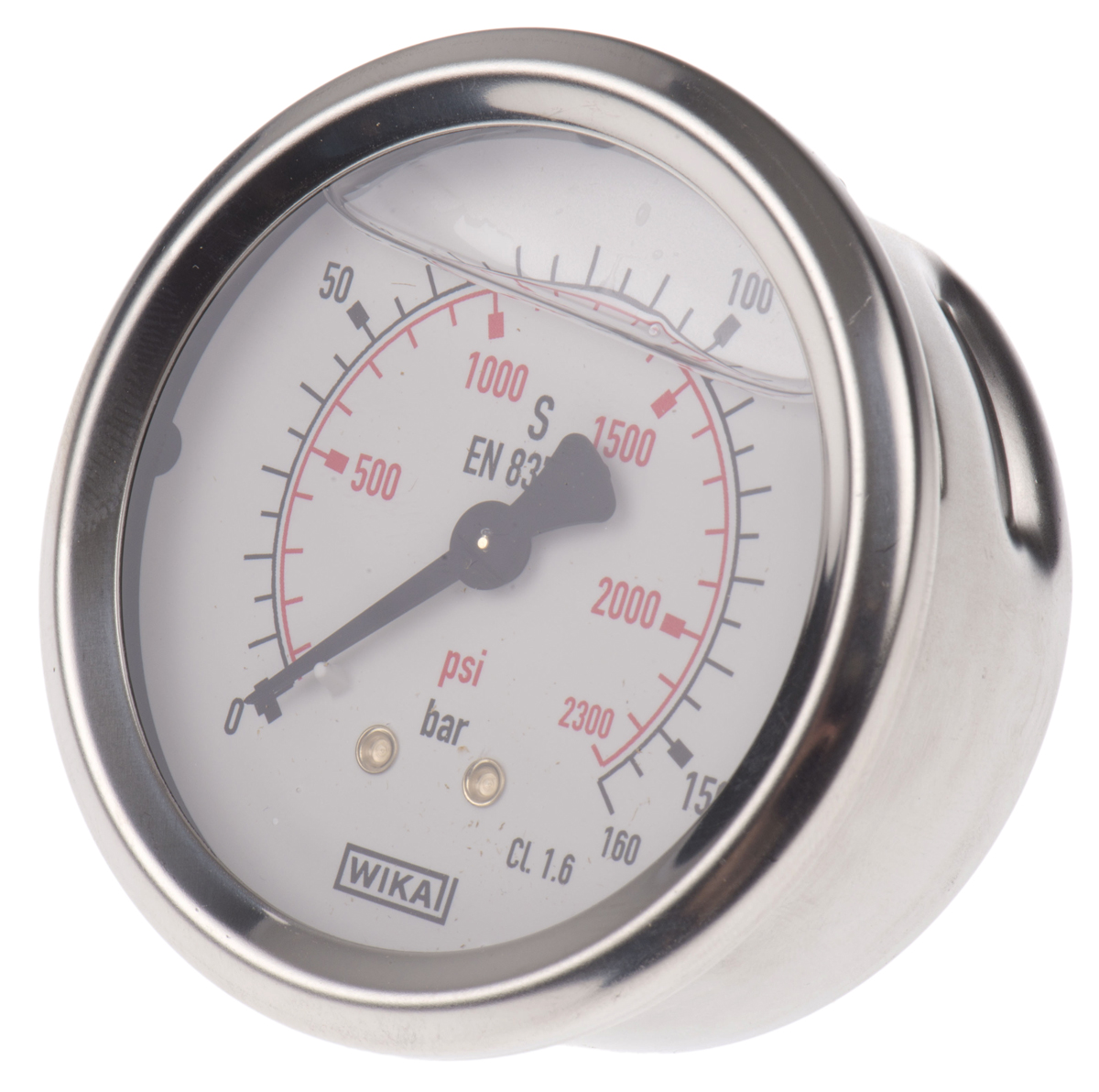 WIKA G 1/4 Pressure Gauge 160bar Back Entry 63mm Outside Diameter