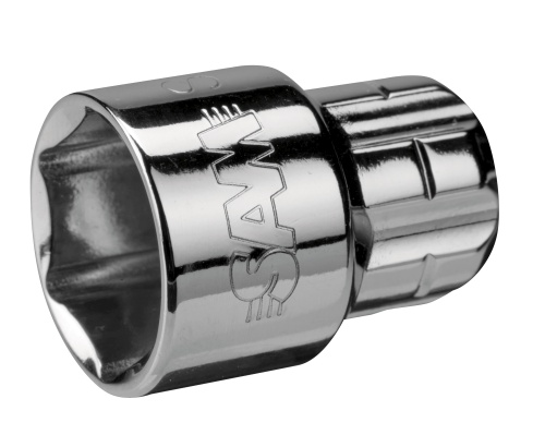 SAM 1/2 in Drive 17mm Pass Through Socket, 6 point