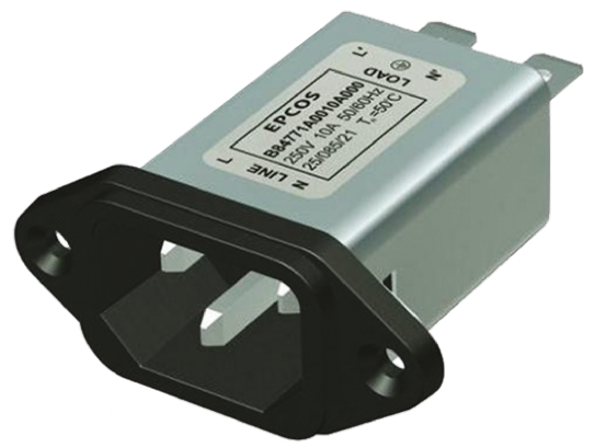 EPCOS 15A, 250 V ac/dc Panel Mount IEC Inlet Filter B84771A0015A000, Tab